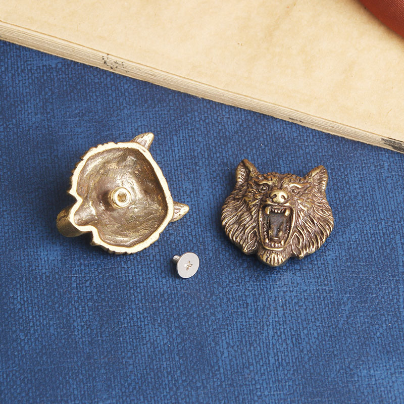 Wolf Jewelry & Watches Tampa Reviews - 2 Stück Vintage Gravur Wolfskopf Messing