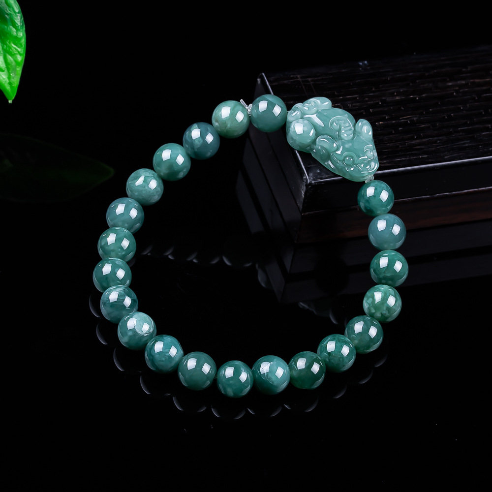 Jewelry & Watches Spółka Z Ograniczoną Odpowiedzialnością - Natürliches burmesisches Jadeit-Pixiu-Armband, Vintage-Talismane, Charm-Geschenke für