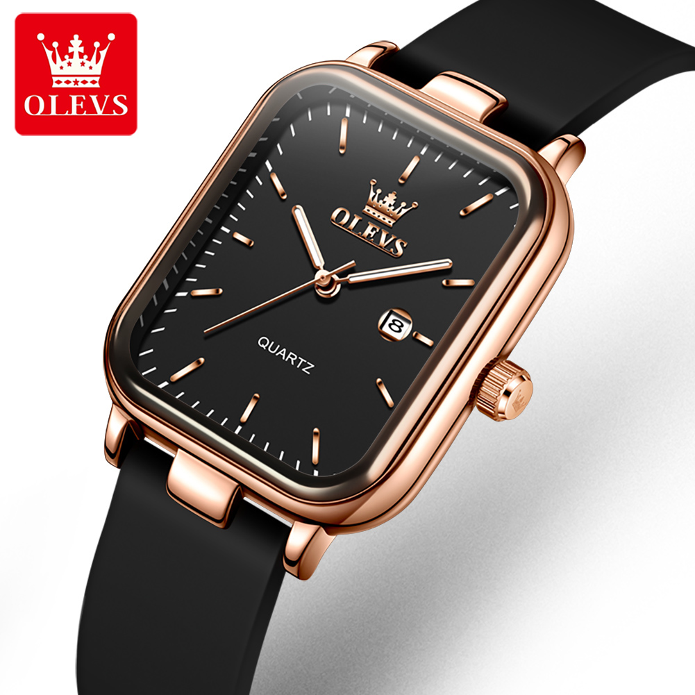 High Jewelry Watches - OLEVS Luxusuhr für Damen, rechteckiges Zifferblatt,