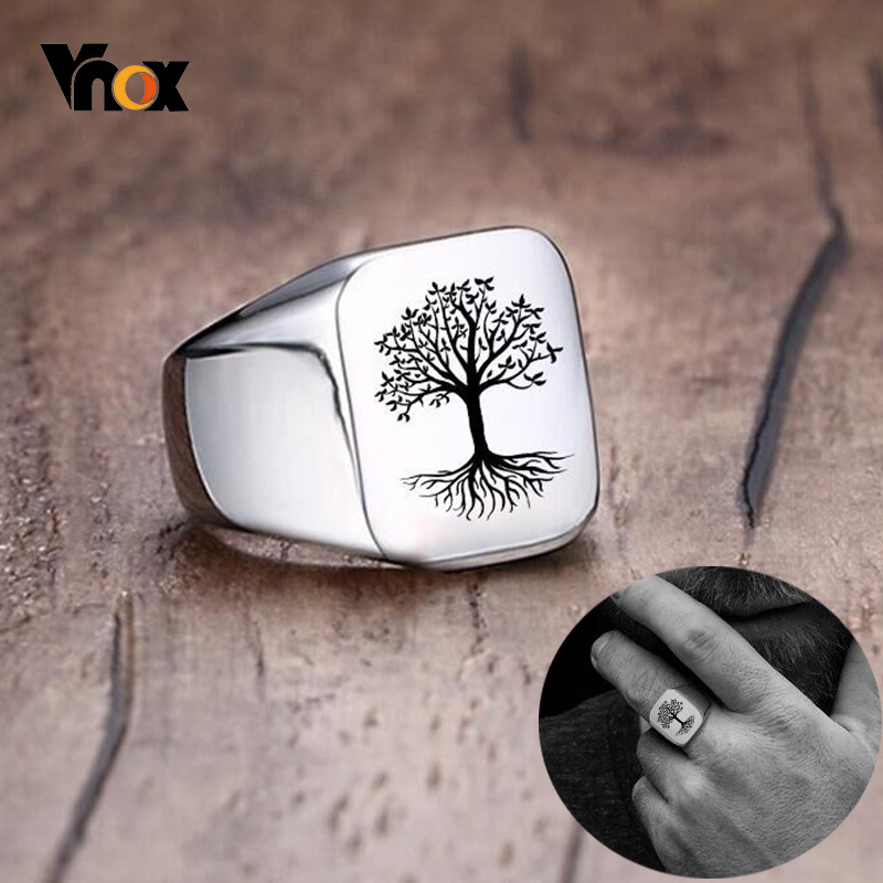 Mens Signet Ring - Vnox Rock Punk Baum des Lebens