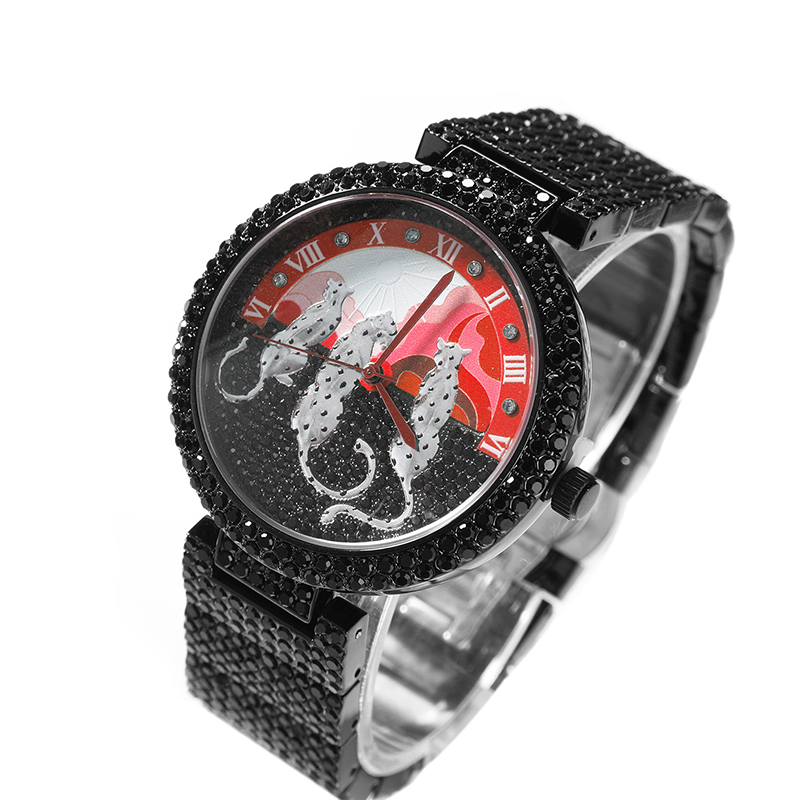 Jewelry And Watches Luxury Brand - Herrenuhren mit Sonnen- und Leopardenmuster, Quarz-Armbanduhr,