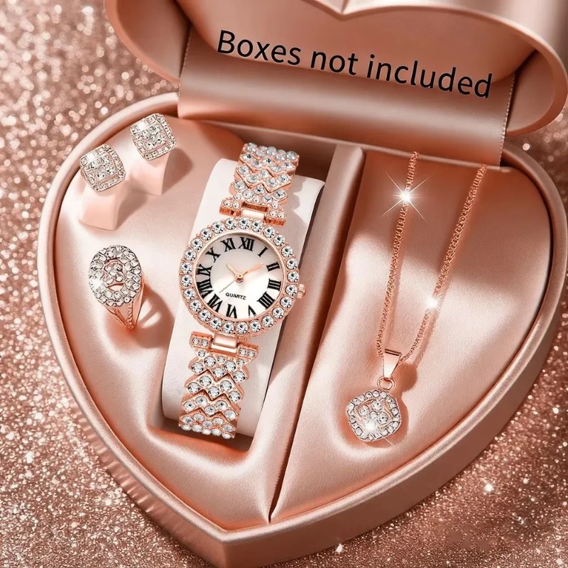 5-teiliges Luxus-Strass-Uhren- – Jewelry Box Watches Bracelets Bewertung und Preis