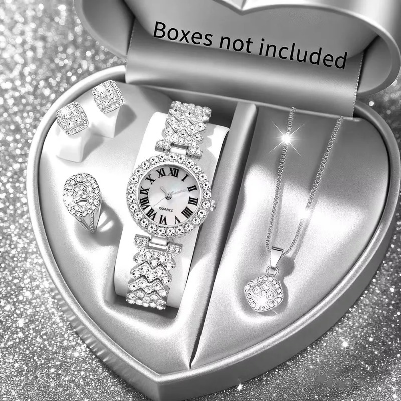 5-teiliges Luxus-Strass-Uhren- – Jewelry Box Watches Bracelets Bewertung und Preis