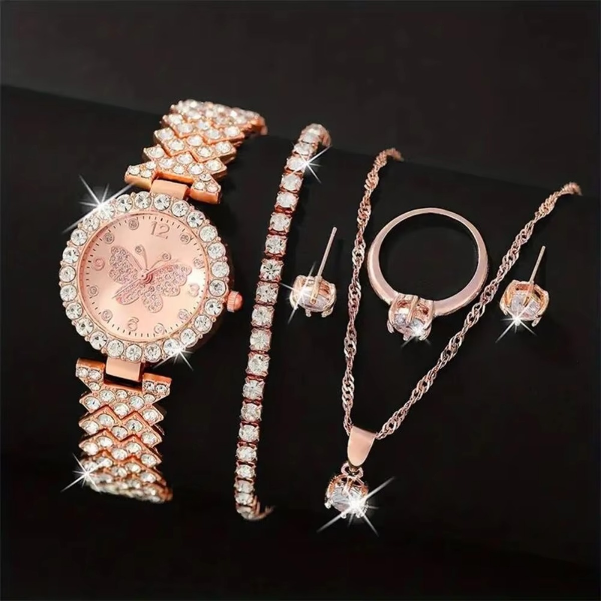 6-teiliges Set Luxus-Strass-Sc – Jewelry Watch Making Bewertung und Preis