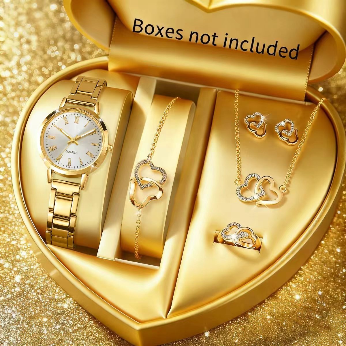 6PCS Mode Damen Quarzuhr Stras – Jewelry Box Watches Bracelets Bewertung und Preis