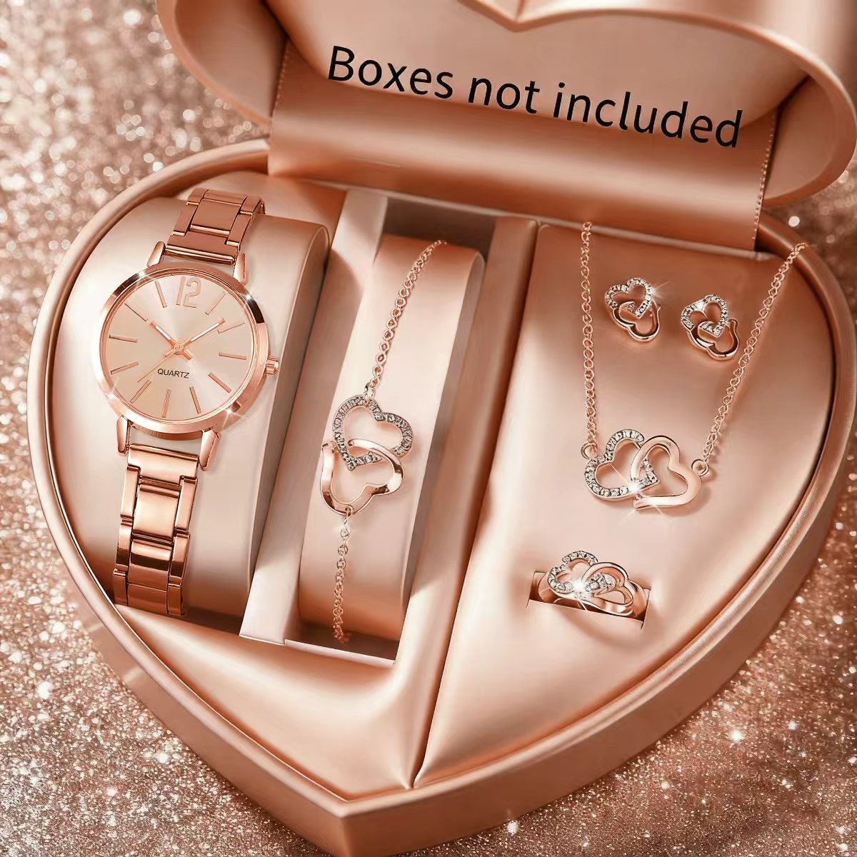 6PCS Mode Damen Quarzuhr Stras – Jewelry Box Watches Bracelets Bewertung und Preis