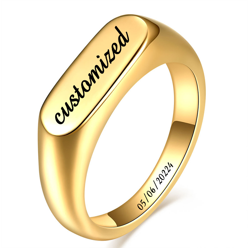 Anpassbare Edelstahl-Siegelrin – Mens Signet Ring Bewertung und Preis