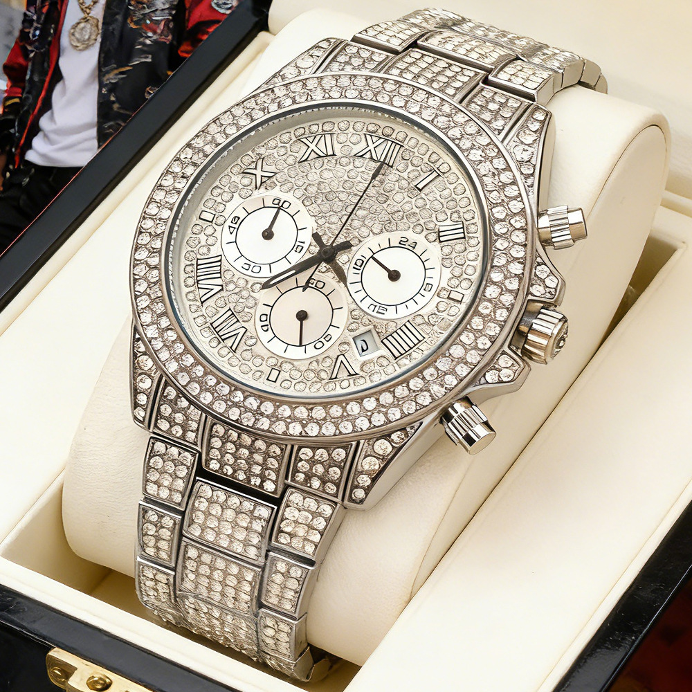 Ohne Logo Silber Gold Voll Dia – Jewelry And Watches Luxury Brand Bewertung und Preis