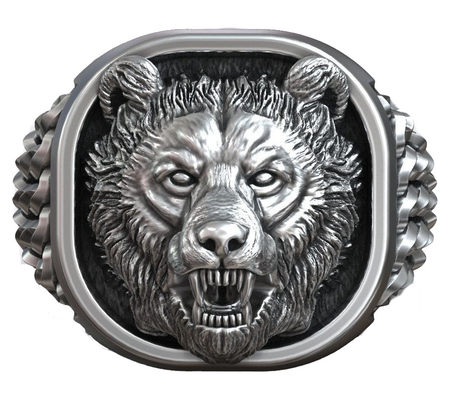 22g Wikinger-Bärenkopf Nordisc – Mens Signet Ring Bewertung und Preis