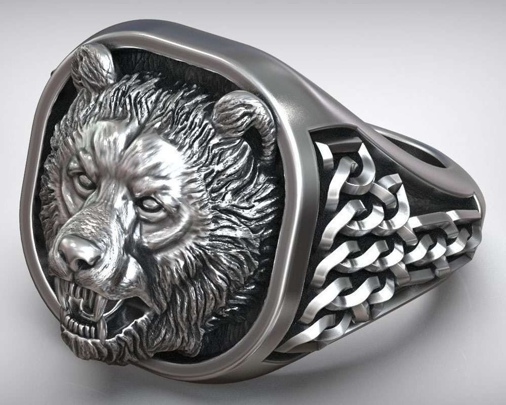 22g Wikinger-Bärenkopf Nordisc – Mens Signet Ring Bewertung und Preis
