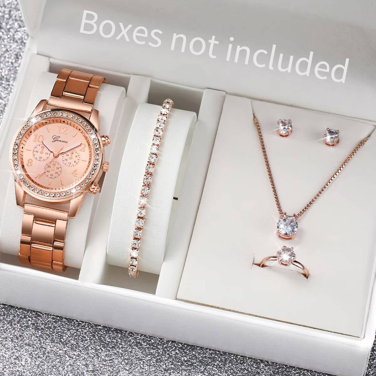 6 Stück/Set Mode-Strass-Damenu – Jewelry Box Watches Bracelets Bewertung und Preis