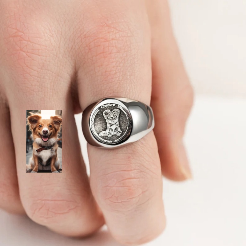 Benutzerdefinierter gravierter – Mens Signet Ring Bewertung und Preis