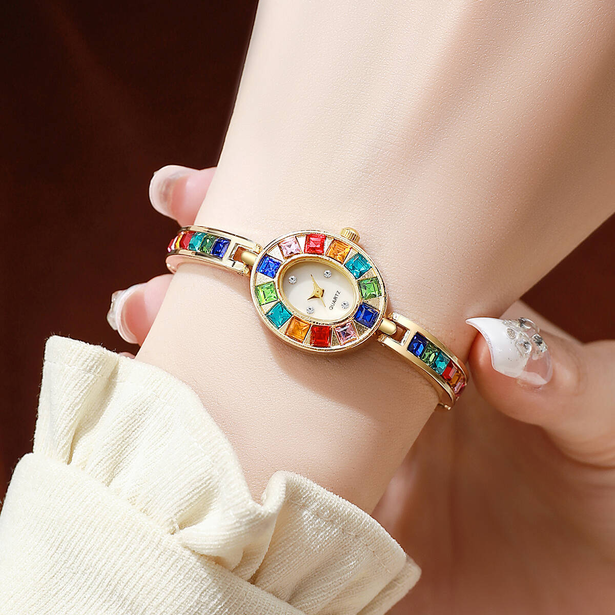 2-teiliges Set Luxus-Strass-Da – Jewelry Watches Women Bewertung und Preis