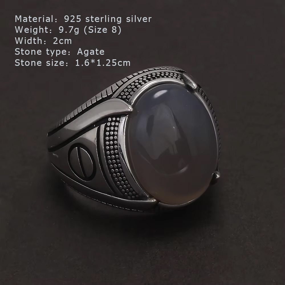 S925 Sterling Silber Achat Sie – Mens Signet Ring Bewertung und Preis