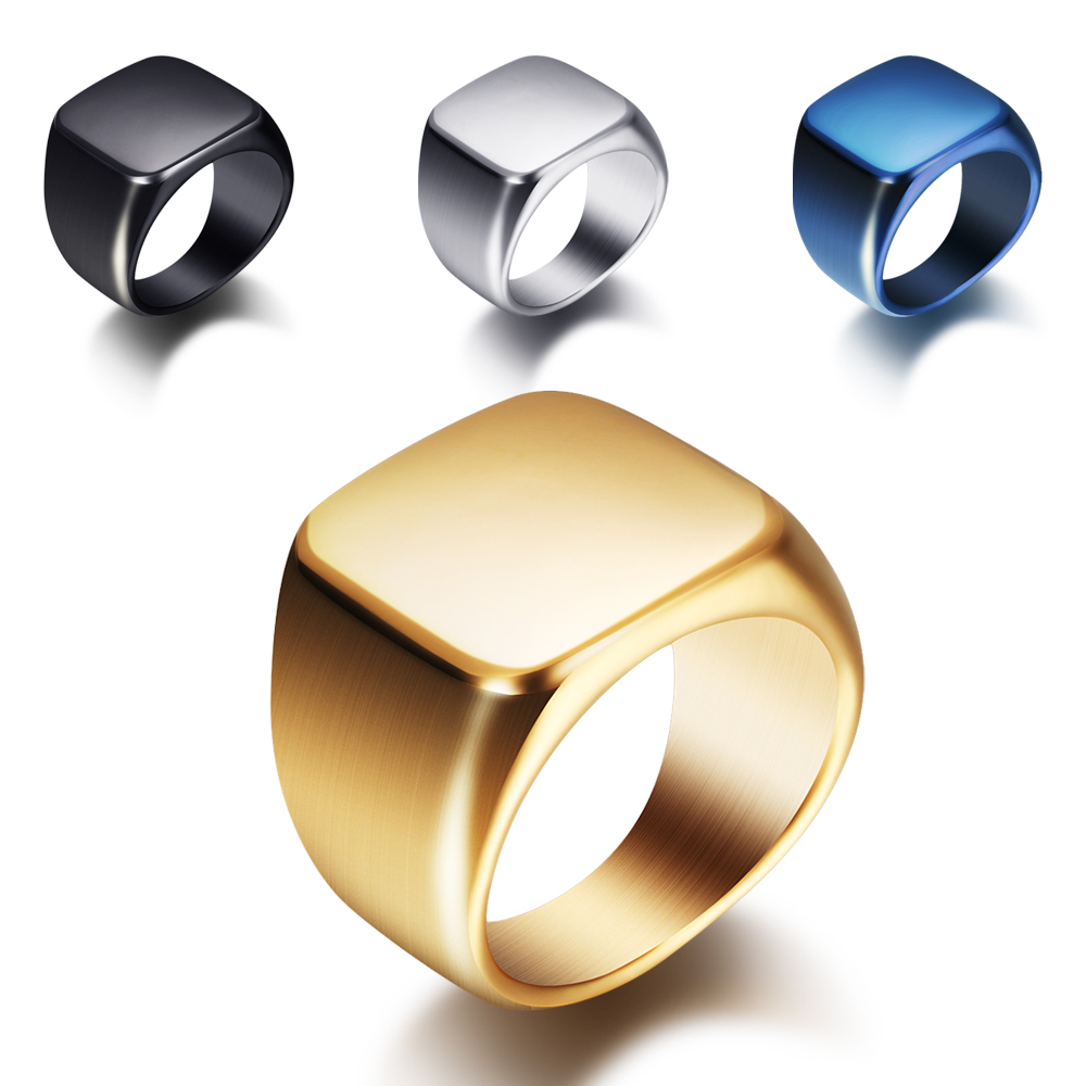 Freie Gravur neue Silber/Gold/ – Mens Signet Ring Bewertung und Preis