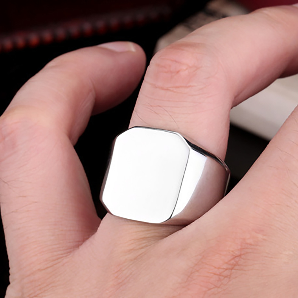 Freie Gravur neue Silber/Gold/ – Mens Signet Ring Bewertung und Preis