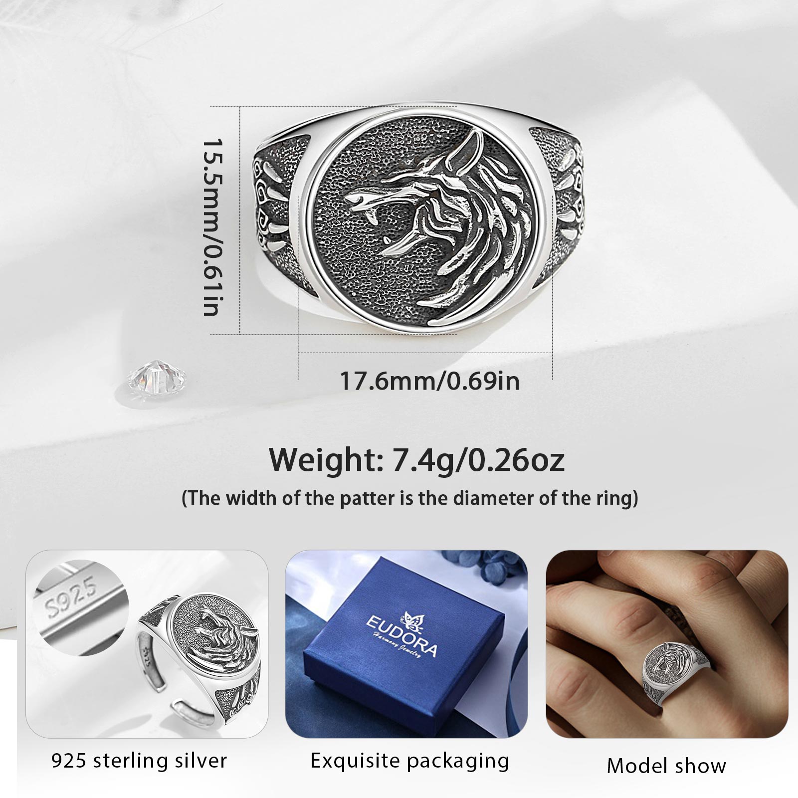 Eudora Sterling Silber Wikinge – Mens Signet Ring Bewertung und Preis