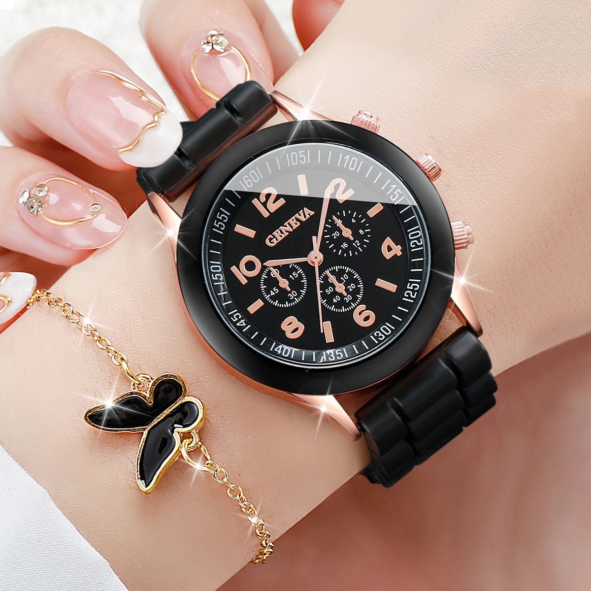 6 Teile/satz frauen Uhr Casual – Jewelry Box Watches Bracelets Bewertung und Preis