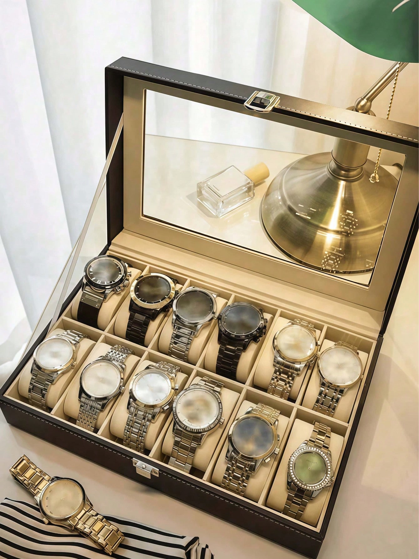 Leder-Uhrenbox mit Schloss, Gr – High Jewelry Watches Bewertung und Preis