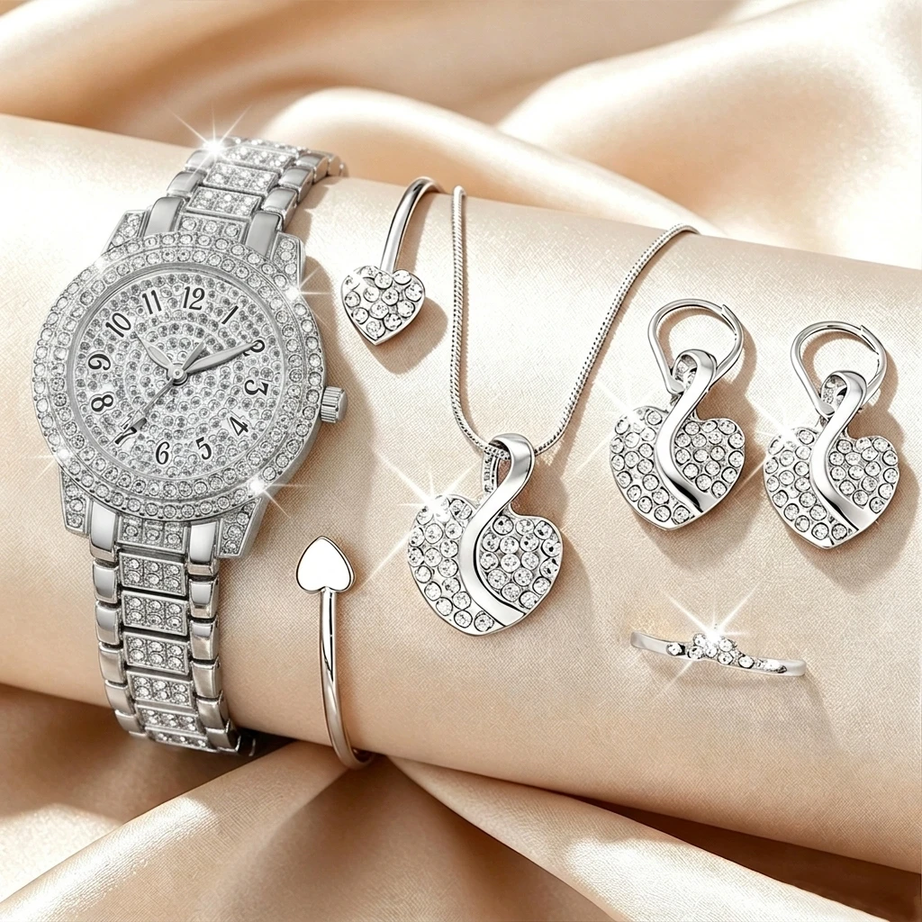 6-teiliges Modisches Strass-Uh – Jewelry Watch Making Bewertung und Preis