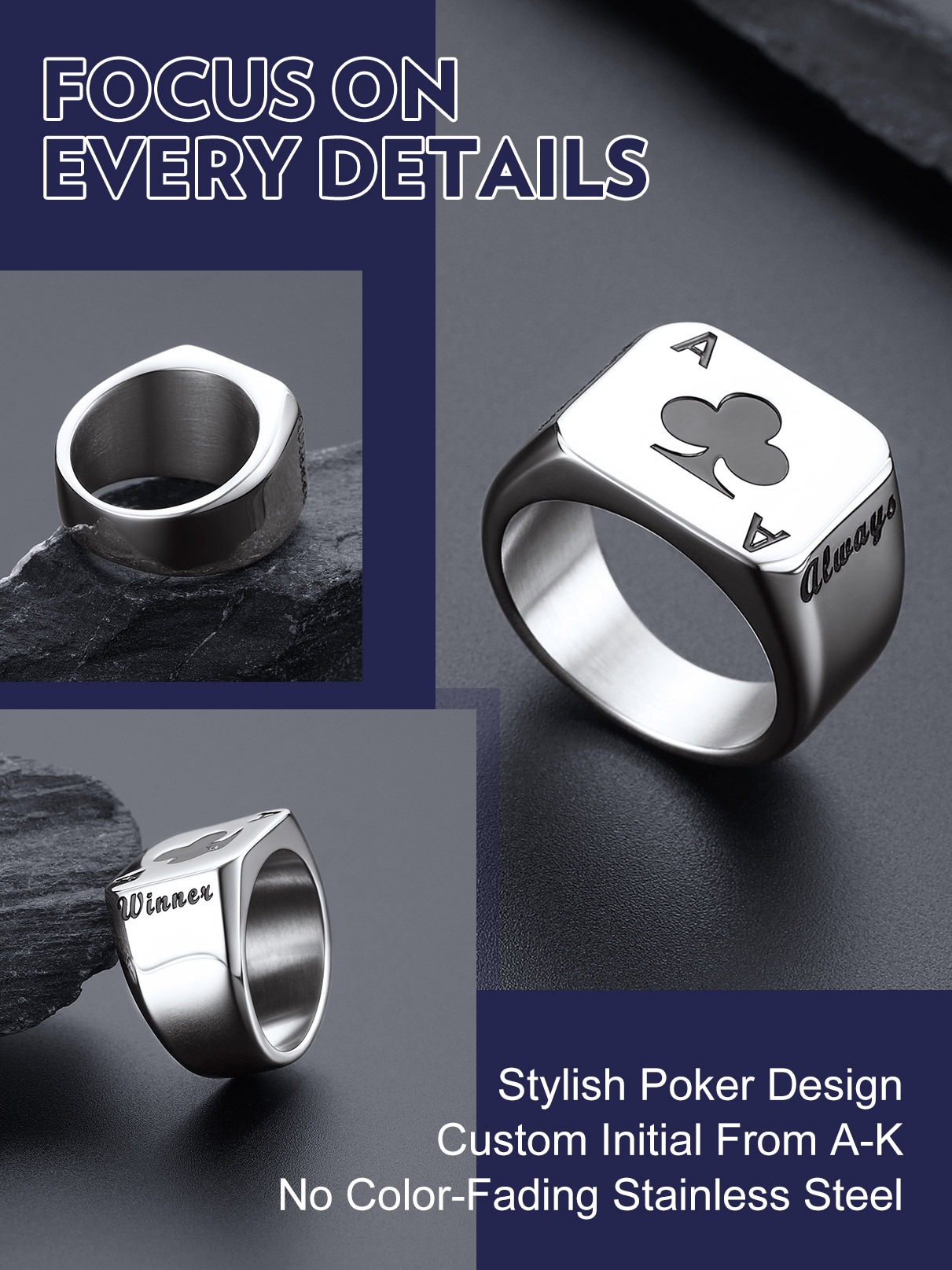U7 Maßgeschneiderte quadratisc – Mens Signet Ring Bewertung und Preis