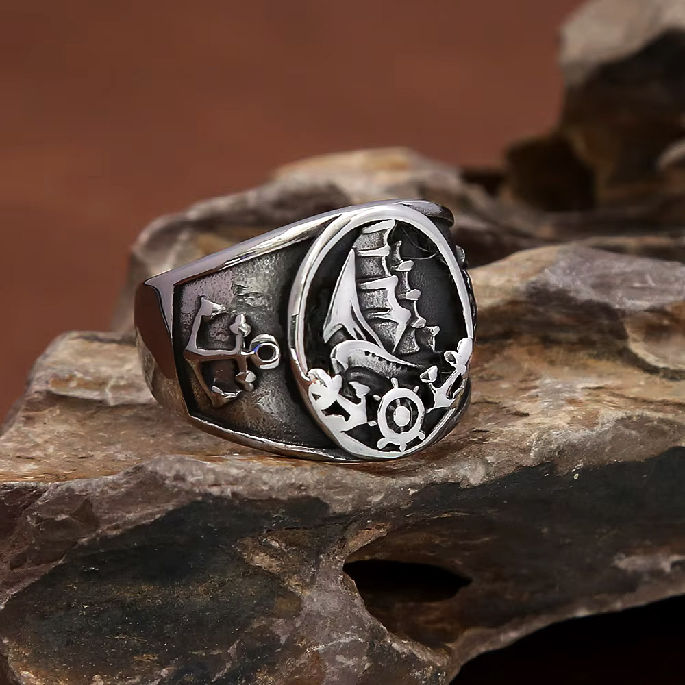 Vintage Nautischer Nordischer  – Mens Signet Ring Bewertung und Preis
