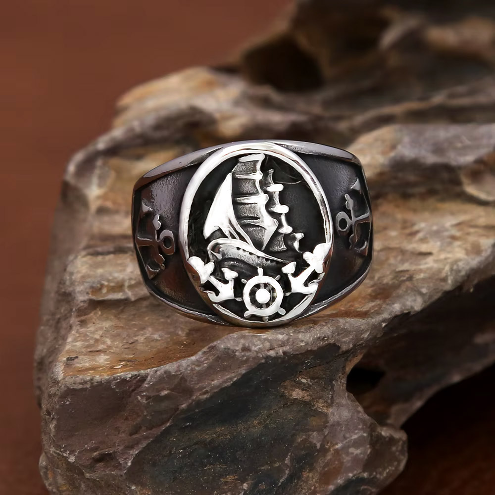 Vintage Nautischer Nordischer  – Mens Signet Ring Bewertung und Preis