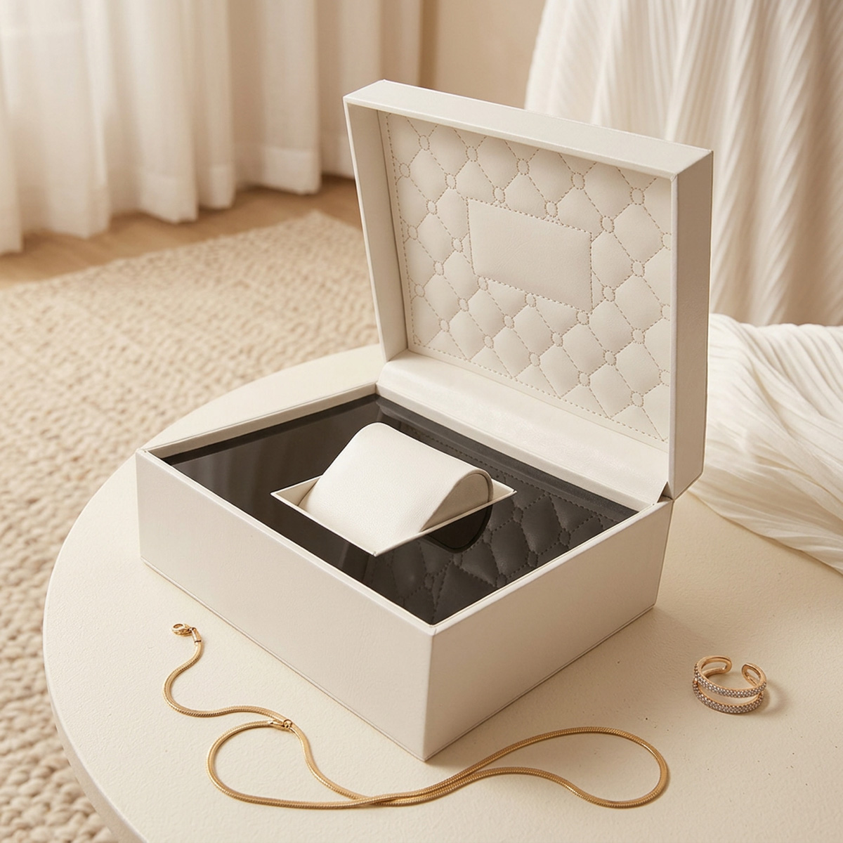 Fabrikneue Uhrenbox aus PU-Led – Jewelry And Watches Exhibition Bewertung und Preis