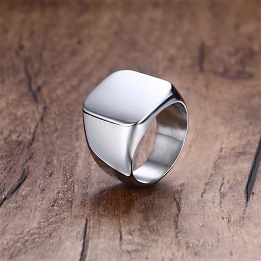 Mode Männer Schwarz Glatte Ede – Mens Signet Ring Bewertung und Preis