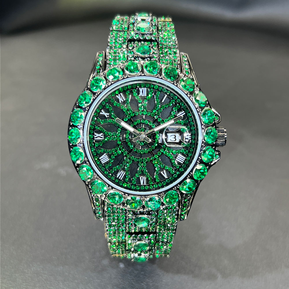 Grüne Diamantuhr für Männer, M – Jewelry And Watches Luxury Brand Bewertung und Preis
