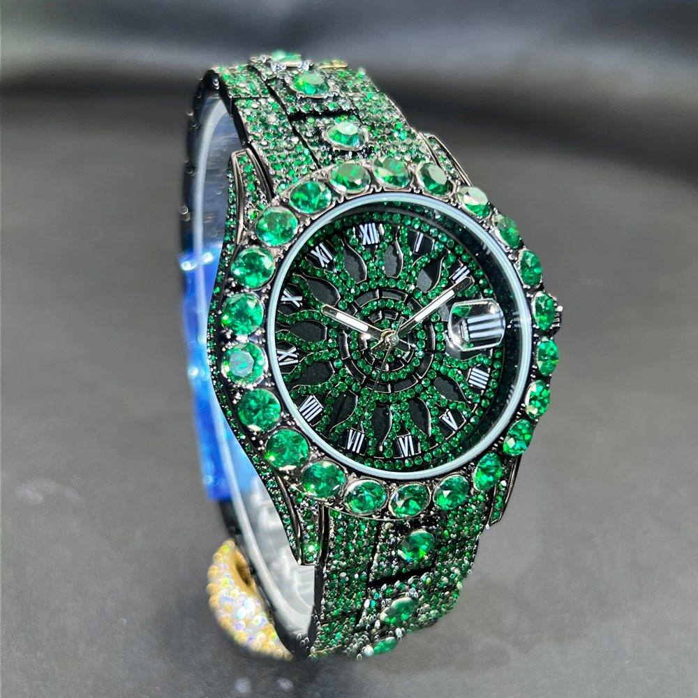 Grüne Diamantuhr für Männer, M – Jewelry And Watches Luxury Brand Bewertung und Preis