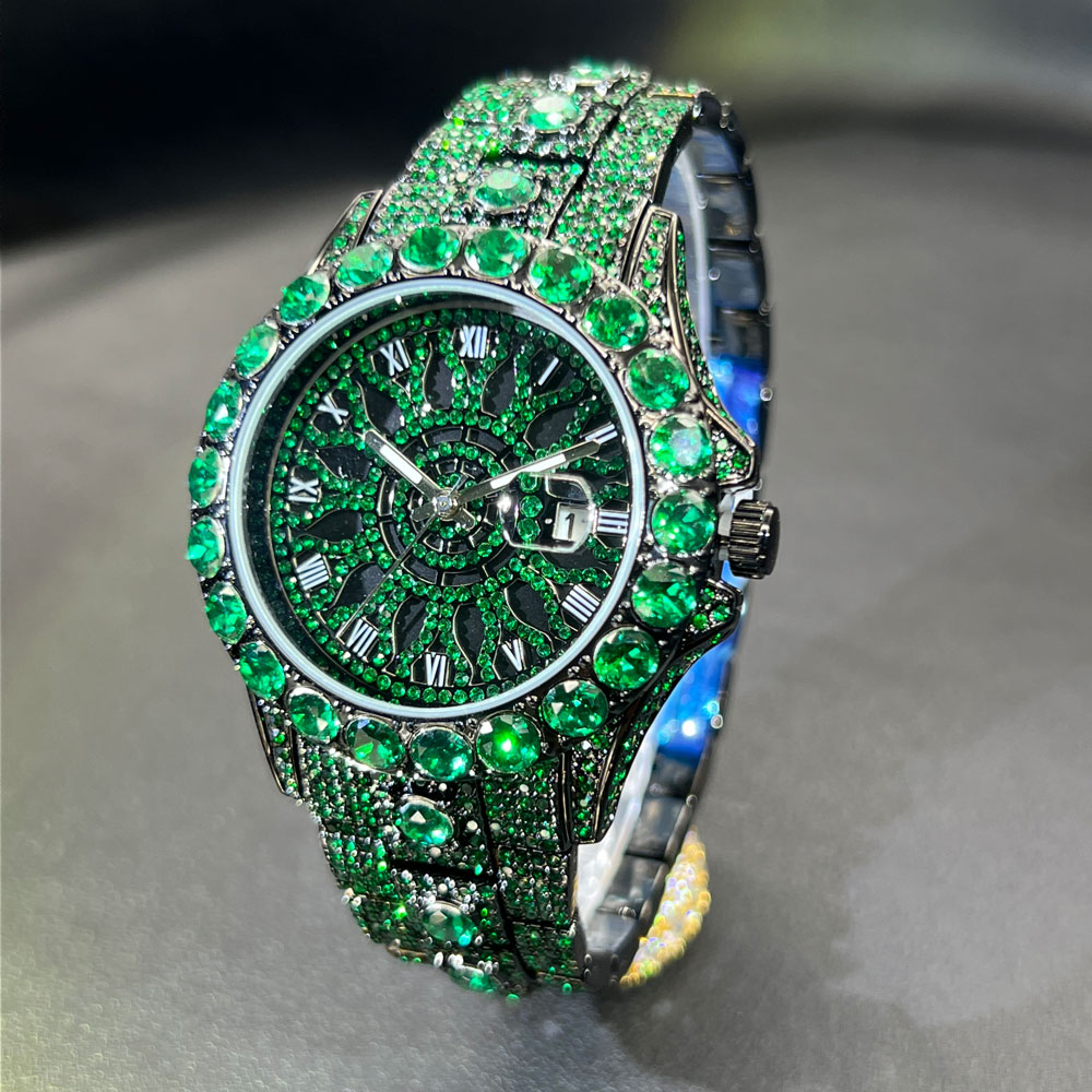 Grüne Diamantuhr für Männer, M – Jewelry And Watches Luxury Brand Bewertung und Preis
