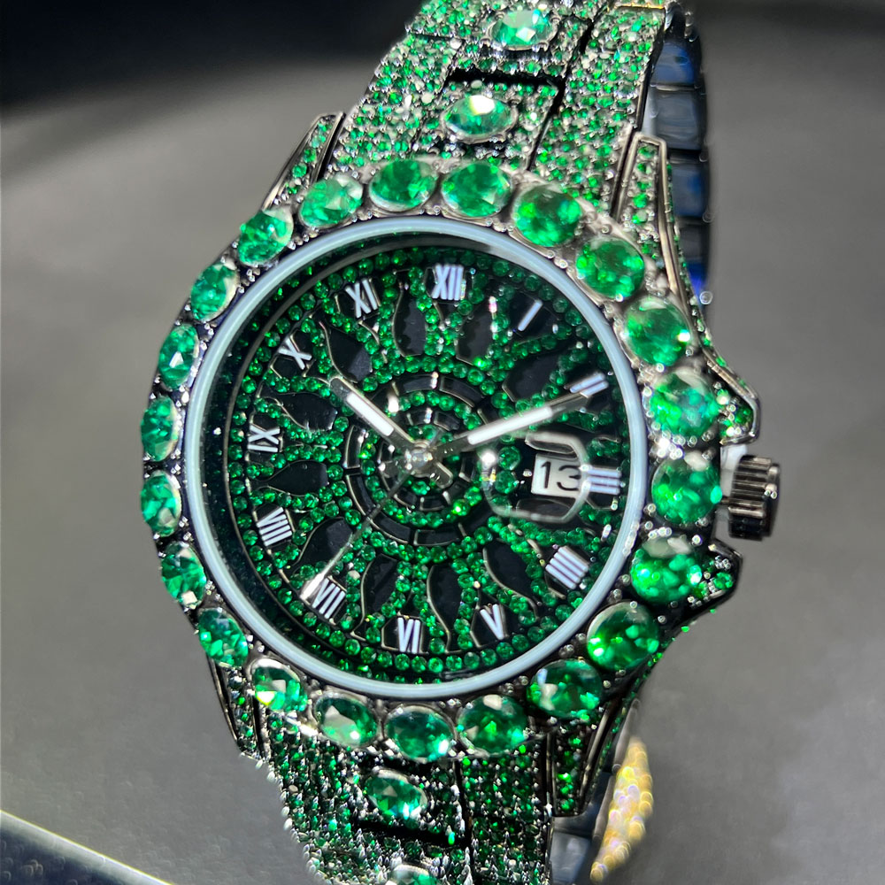 Grüne Diamantuhr für Männer, M – Jewelry And Watches Luxury Brand Bewertung und Preis