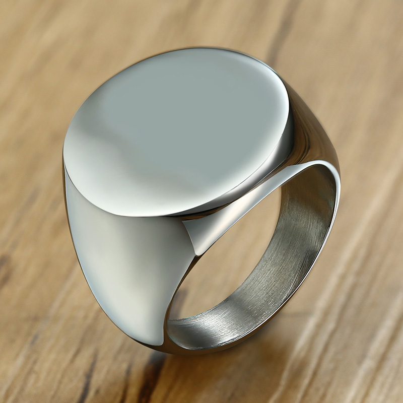 Vnox Stilvolle Muster Schrift  – Mens Signet Ring Bewertung und Preis